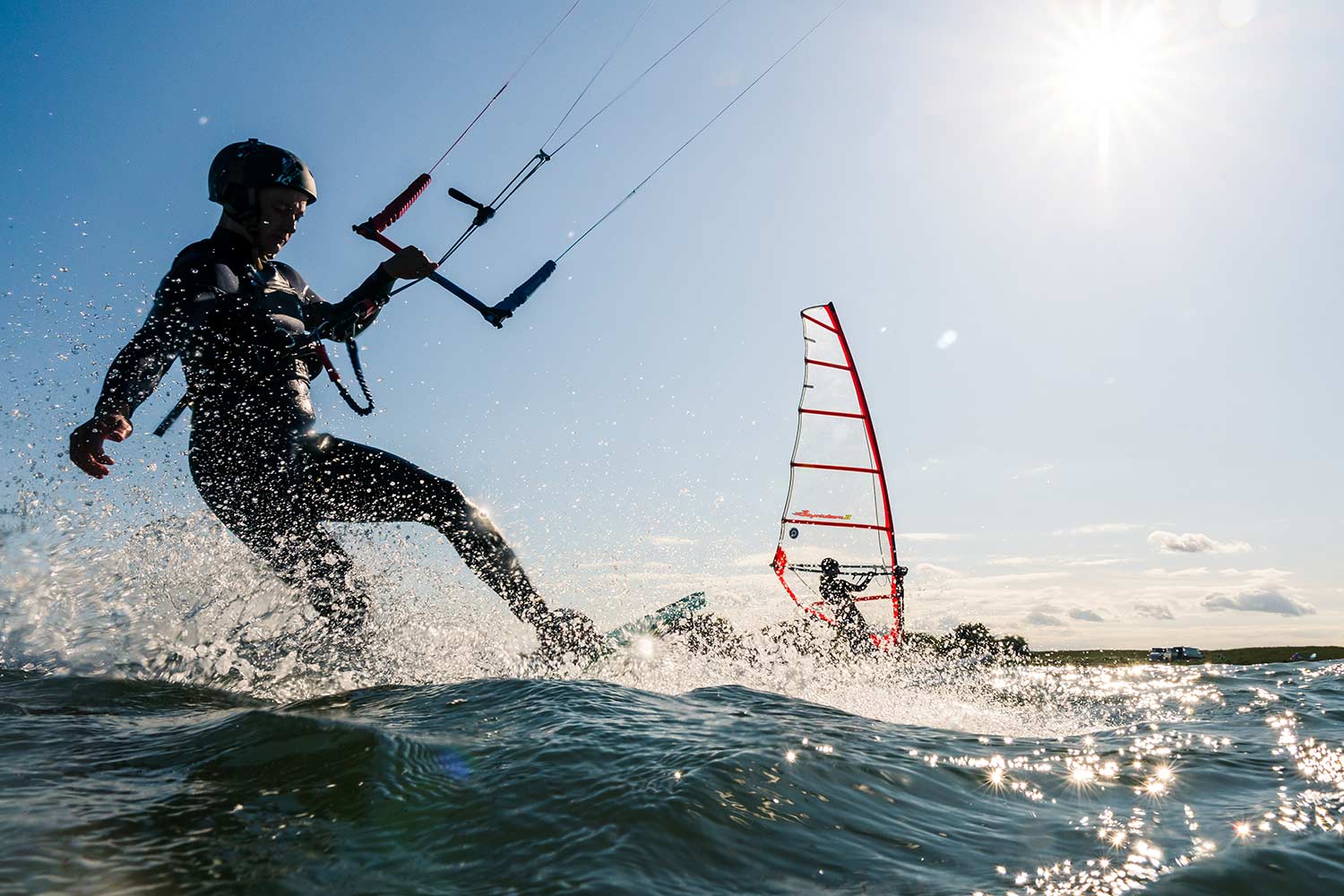 Kitesurfer vor Glücksburg