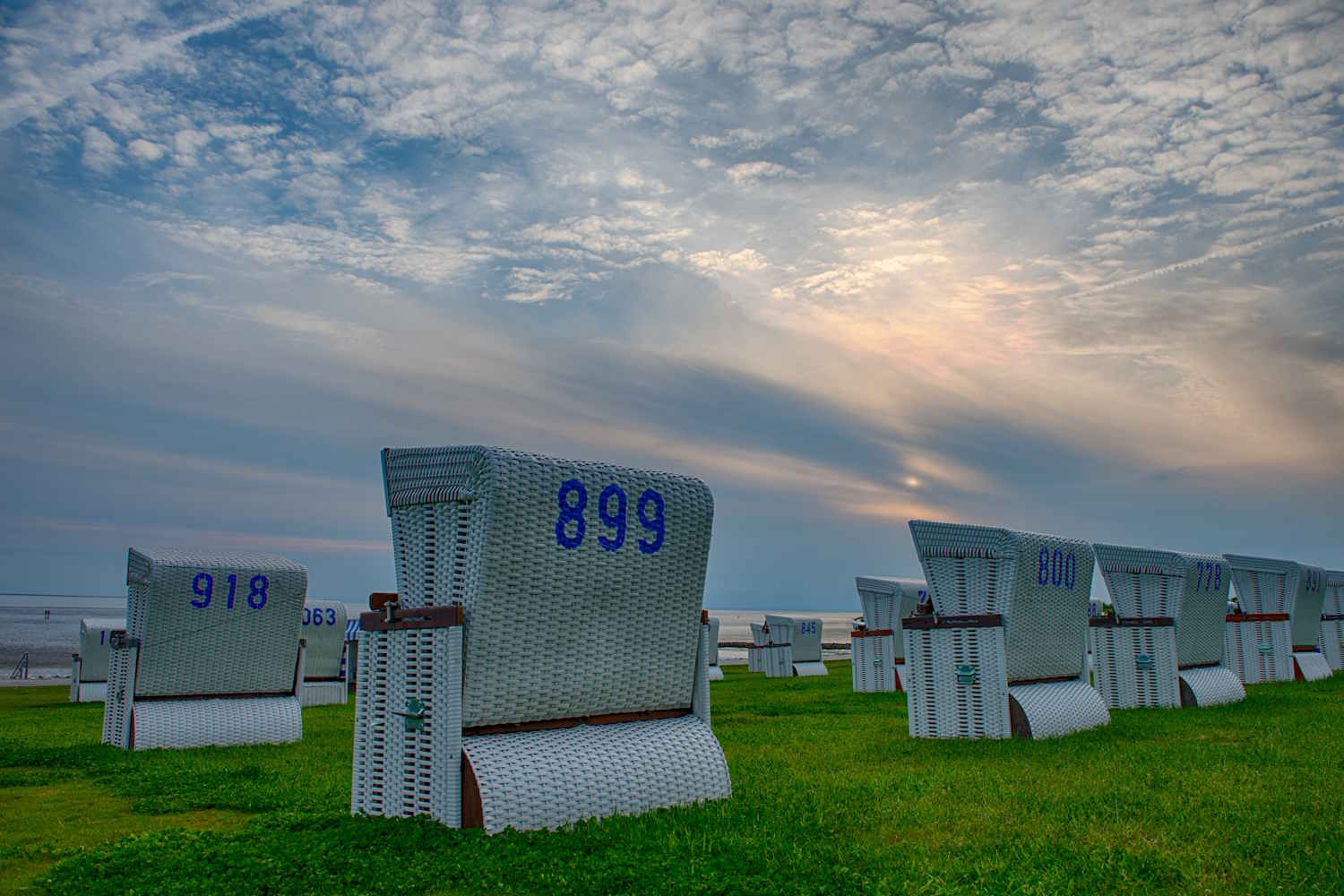 Strandkörbe am Strand von Büsum