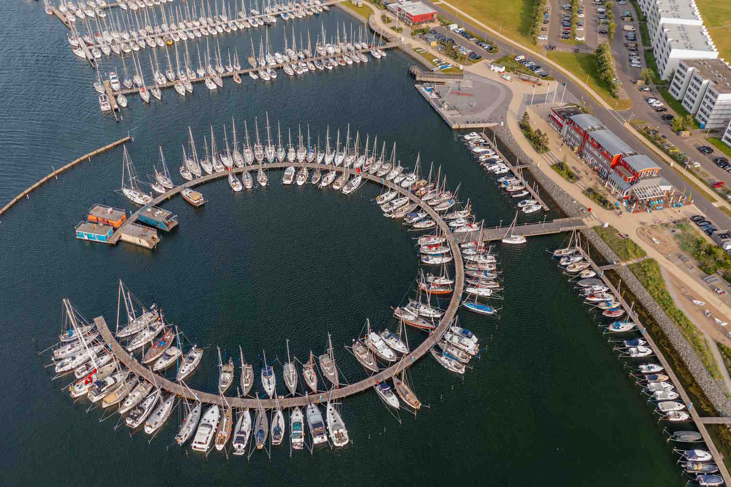 Burgtiefe Yachthafen aus der Luft